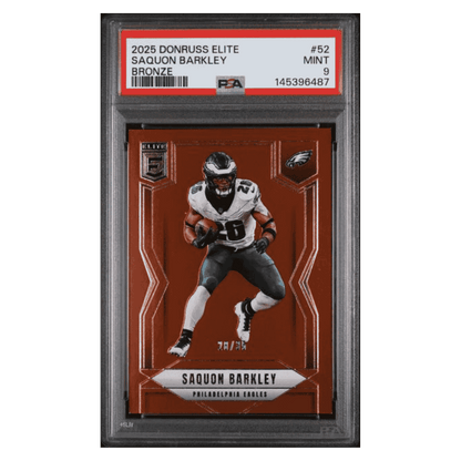 Saquon Barkley PSA 9 2025 Panini Donruss Elite Bronze #d/ 35 Card #52