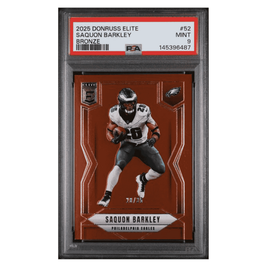 Saquon Barkley PSA 9 2025 Panini Donruss Elite Bronze #d/ 35 Card #52