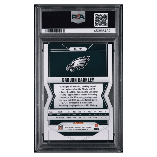 Saquon Barkley PSA 9 2025 Panini Donruss Elite Bronze #d/ 35 Card #52