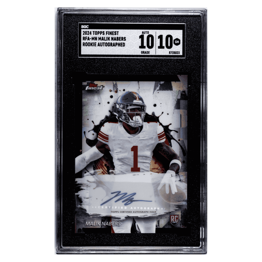 Malik Nabers SGC 10 2024 Topps Finest Rookie Autographed Card #RFA-MN