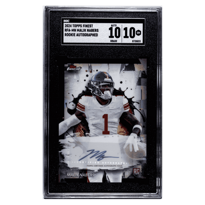 Malik Nabers SGC 10 2024 Topps Finest Rookie Autographed Card #RFA-MN