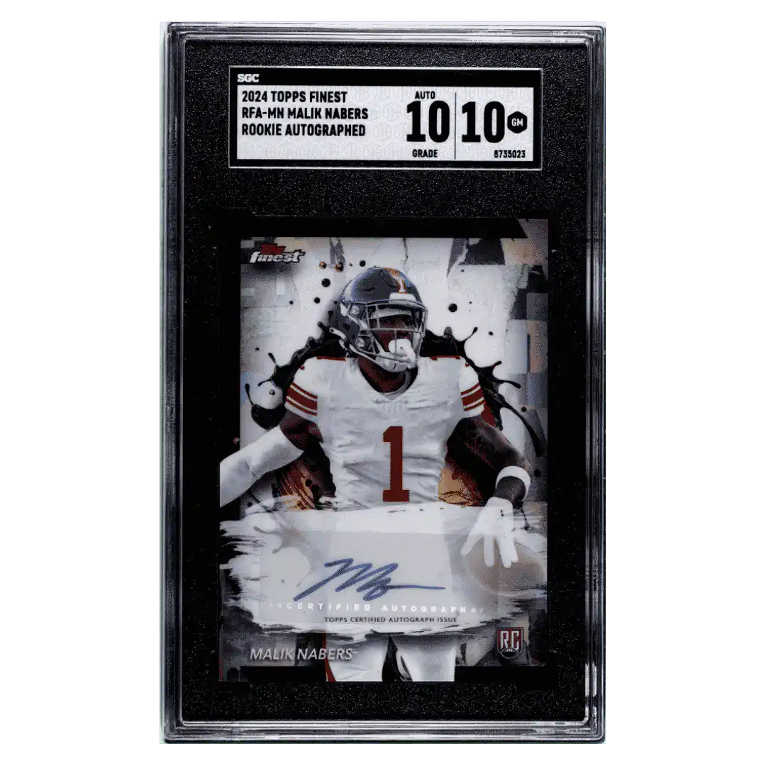 Malik Nabers SGC 10 2024 Topps Finest Rookie Autographed Card #RFA-MN