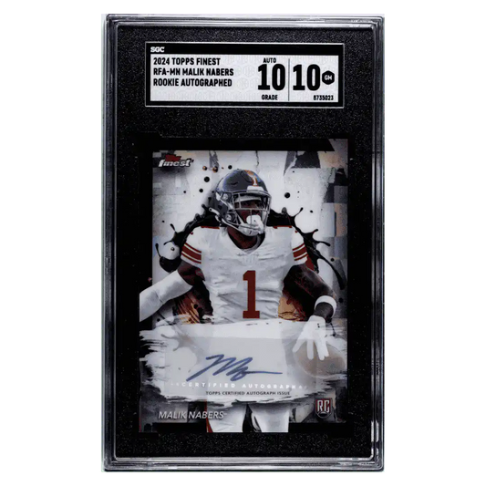 Malik Nabers SGC 10 2024 Topps Finest Rookie Autographed Card #RFA-MN