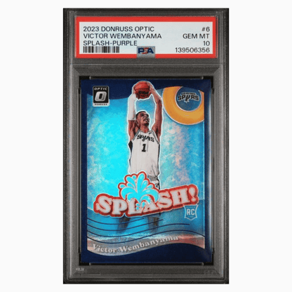 Victor Wembanyama PSA 10 2023 Panini Donruss Optic Splash - Purple Rookie RC Card #6