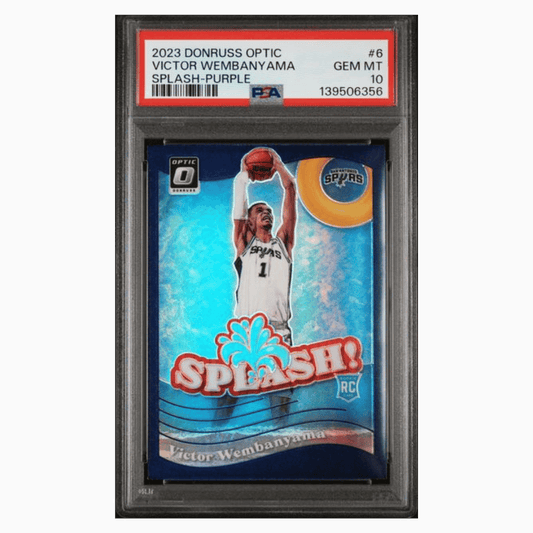 Victor Wembanyama PSA 10 2023 Panini Donruss Optic Splash - Purple Rookie RC Card #6