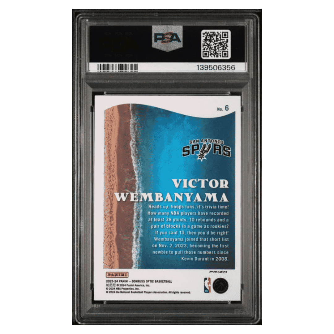 Victor Wembanyama PSA 10 2023 Panini Donruss Optic Splash - Purple Rookie RC Card #6