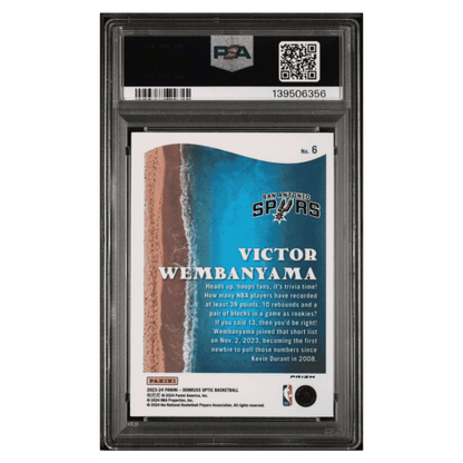 Victor Wembanyama PSA 10 2023 Panini Donruss Optic Splash - Purple Rookie RC Card #6