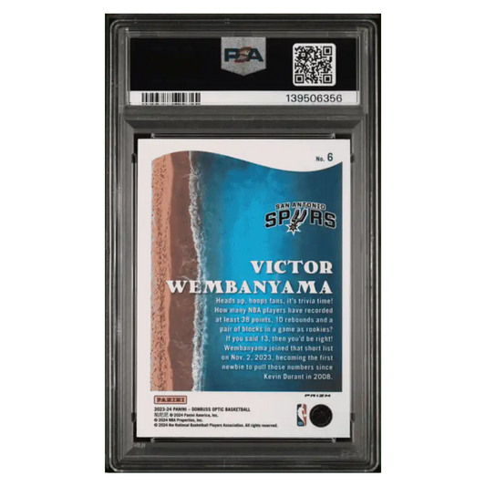 Victor Wembanyama PSA 10 2023 Panini Donruss Optic Splash - Purple Rookie RC Card #6