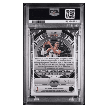 Victor Wembanyama PSA 10 2023 Panini Obsidian Orbital Electric Etch Green Rookie RC #d/ 25 Card #18