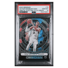 Victor Wembanyama PSA 10 2023 Panini Obsidian Orbital Electric Etch Green Rookie RC #d/ 25 Card #18