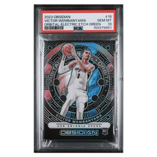 Victor Wembanyama PSA 10 2023 Panini Obsidian Orbital Electric Etch Green Rookie RC #d/ 25 Card #18