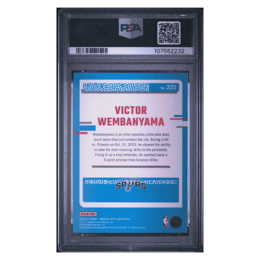 Victor Wembanyama PSA 10 2023 Panini Donruss Optic Rated Rookie RC Card #225