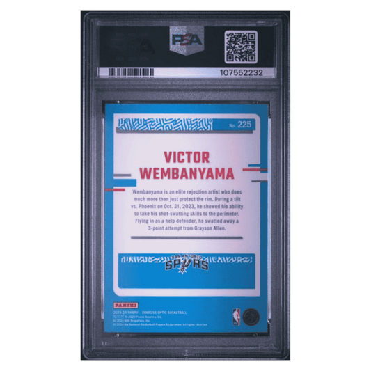 Victor Wembanyama PSA 10 2023 Panini Donruss Optic Rated Rookie RC Card #225