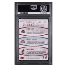 Lebron James / Carmelo Anthony / Dwayne Wade PSA 8 2007 Fleer Hot Prospects Class of 2003 #d/ 2003 Card #2003