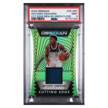 Anthony Edwards PSA 9 2024 Panini Obsidian Cutting Edge Memorabilia- EE Green Flood #d/ 24 Card #CE-ANT