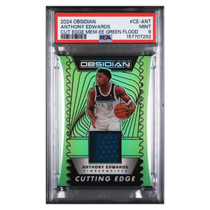 Anthony Edwards PSA 9 2024 Panini Obsidian Cutting Edge Memorabilia- EE Green Flood #d/ 24 Card #CE-ANT