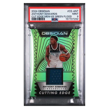 Anthony Edwards PSA 9 2024 Panini Obsidian Cutting Edge Memorabilia- EE Green Flood #d/ 24 Card #CE-ANT