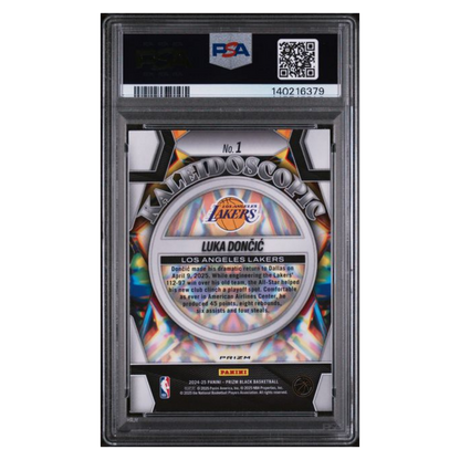 Luka Doncic PSA 10 2024 Panini Prizm Black Kaleidoscopic Silver Prizm Card #1