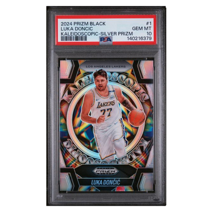 Luka Doncic PSA 10 2024 Panini Prizm Black Kaleidoscopic Silver Prizm Card #1