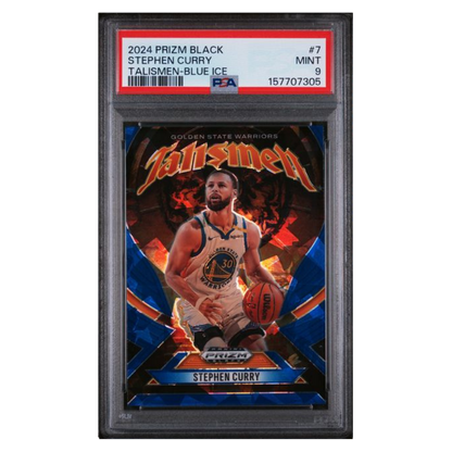 Steph Curry PSA 9 2024 Panini Prizm Black Talismen- Blue Ice Card #7