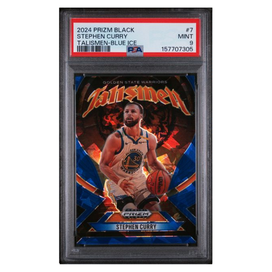 Steph Curry PSA 9 2024 Panini Prizm Black Talismen- Blue Ice Card #7