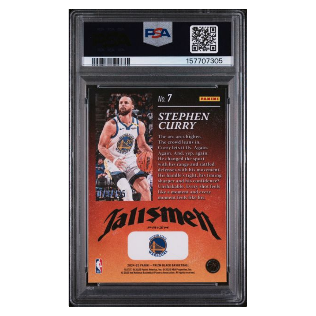 Steph Curry PSA 9 2024 Panini Prizm Black Talismen- Blue Ice Card #7