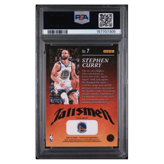 Steph Curry PSA 9 2024 Panini Prizm Black Talismen- Blue Ice Card #7