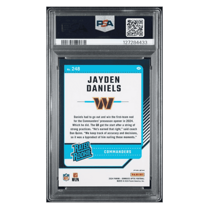 Jayden Daniels PSA 10 2024 Panini Donruss Optic Purple Shock Rated Rookie Card #248