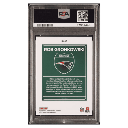 Rob Gronkowski PSA 10 2023 Panini Donruss Optic International Downtown Card #2