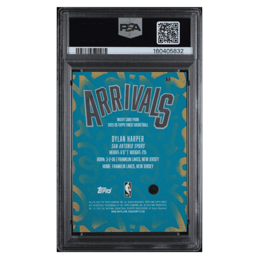 Dylan Harper PSA 9 2025 Topps Finest Arrivals Gold Refractor #d/ 50 Card #A-2