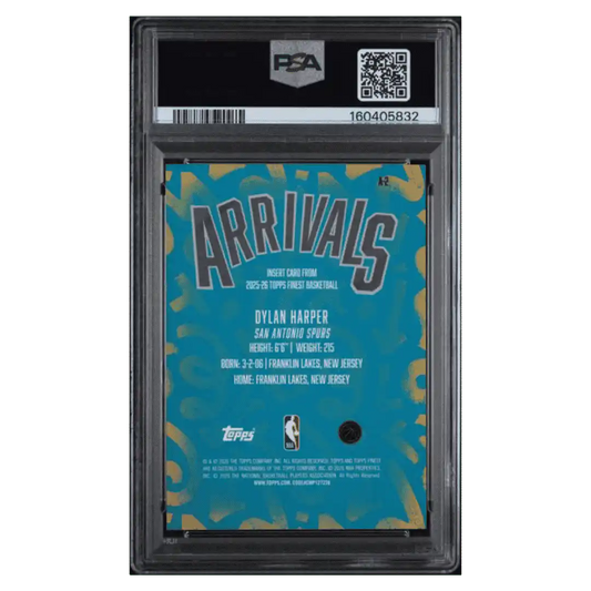Dylan Harper PSA 9 2025 Topps Finest Arrivals Gold Refractor #d/ 50 Card #A-2