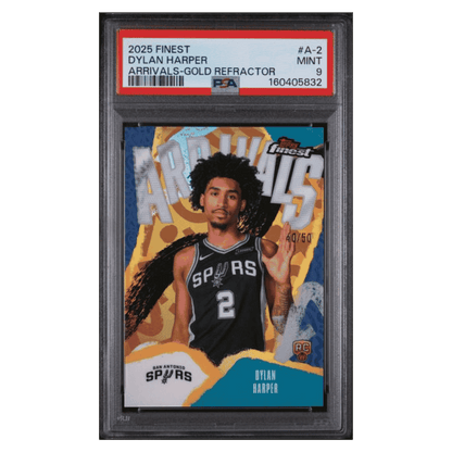 Dylan Harper PSA 9 2025 Topps Finest Arrivals Gold Refractor #d/ 50 Card #A-2