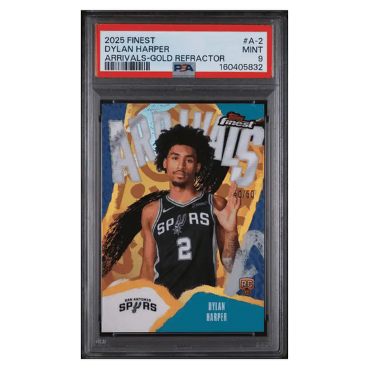 Dylan Harper PSA 9 2025 Topps Finest Arrivals Gold Refractor #d/ 50 Card #A-2