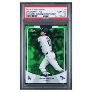 Shohei Ohtani PSA 10 2024 Topps 50/50 Chrome Green Refractor #d/ 99 Card #2