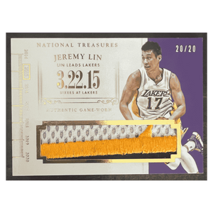 Jeremy Lin 2014-15 Panini National Treasures Timelines Game Worn Patch #20/ 20 Card #T-JL