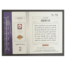 Jeremy Lin 2014-15 Panini National Treasures Timelines Game Worn Patch #20/ 20 Card #T-JL