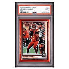 Jayden Daniels PSA 9 2025 Panini Donruss Optic Red Card #23