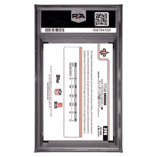 Tyler Shough PSA 9 2025 Topps Chrome Pulsar Rookie RC Card #398