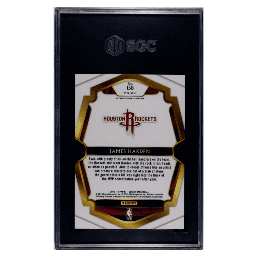 James Harden SGC 9.5 2018-19 Panini Select Zebra Prizm Case Hit Card #158
