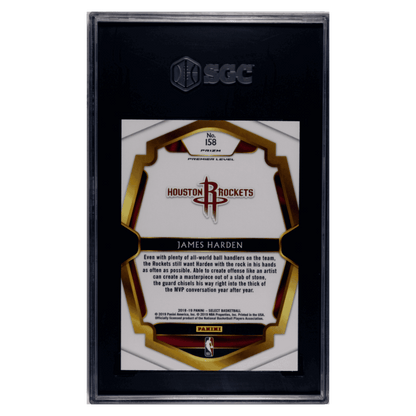 James Harden SGC 9.5 2018-19 Panini Select Zebra Prizm Case Hit Card #158