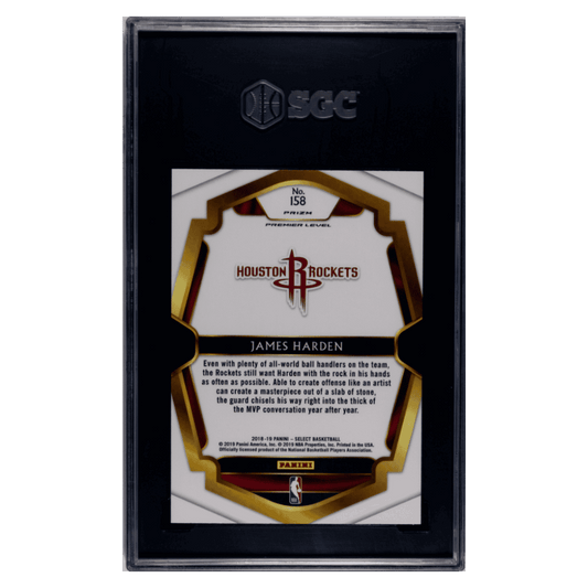 James Harden SGC 9.5 2018-19 Panini Select Zebra Prizm Case Hit Card #158