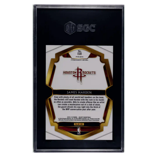 James Harden SGC 9.5 2018-19 Panini Select Zebra Prizm Case Hit Card #158