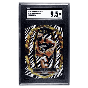 James Harden SGC 9.5 2018-19 Panini Select Zebra Prizm Case Hit Card #158