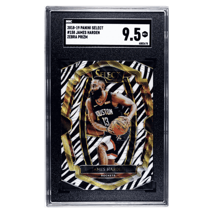 James Harden SGC 9.5 2018-19 Panini Select Zebra Prizm Case Hit Card #158