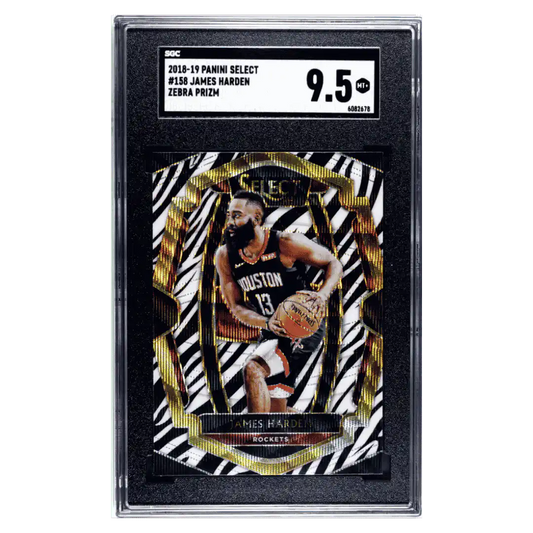 James Harden SGC 9.5 2018-19 Panini Select Zebra Prizm Case Hit Card #158