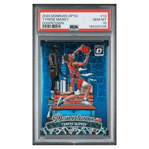 Tyrese Maxey PSA 10 2024 Panini Donruss Optic Downtown Card #13