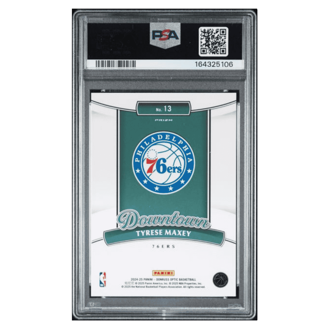 Tyrese Maxey PSA 10 2024 Panini Donruss Optic Downtown Card #13