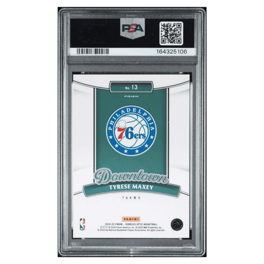 Tyrese Maxey PSA 10 2024 Panini Donruss Optic Downtown Card #13