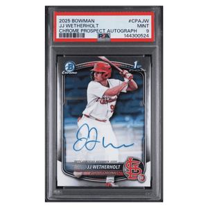 JJ Wetherholt PSA 9 2025 Topps Bowman Chrome Prospect Autograph Card #CPAJW