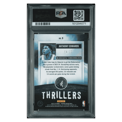 Anthony Edwards PSA 9 2023 Panini Phoenix Thrillers Pink #d/ 99 Card #9
